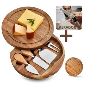 Tabua com Utensílios para Frios com Presente (+Aerador para Vinhos)  Estrasburgo