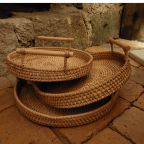 Bandeja Artesanal em  Rattan Dhaka