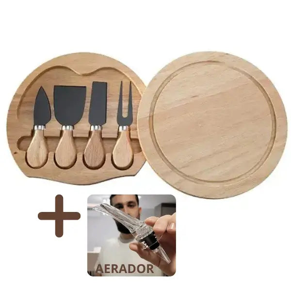 Tabua com Utensílios para Frios com Presente (+Aerador para Vinhos)  Estrasburgo