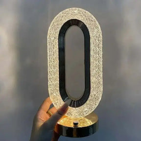 Luminária Mesa LED Cristal Luxo 3 Tons Touch