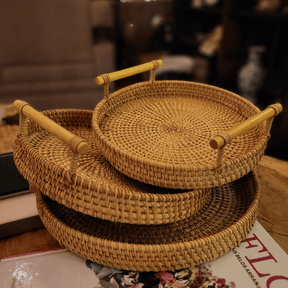 Bandeja Artesanal em  Rattan Dhaka