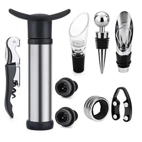 Kit  para Vinho Completo Mediterrâneo - 9 Peças Essenciais para Degustação