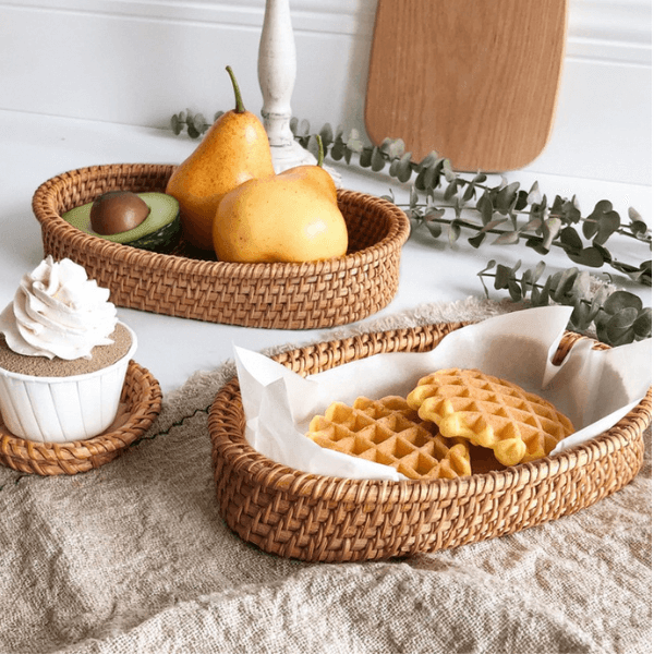 Cesto Artesanal em Rattan Manila