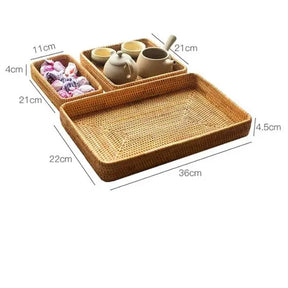 Bandeja Artesanal em Rattan Camboja