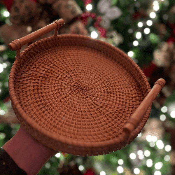 Bandeja Artesanal em  Rattan Dhaka