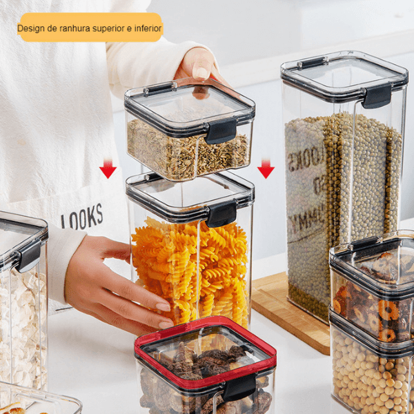 Kit Potes Herméticos Porto de 7 peças + Brinde