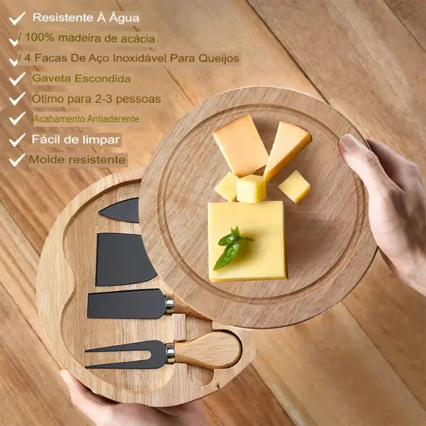 Tabua com Utensílios para Frios com Presente (+Aerador para Vinhos)  Estrasburgo