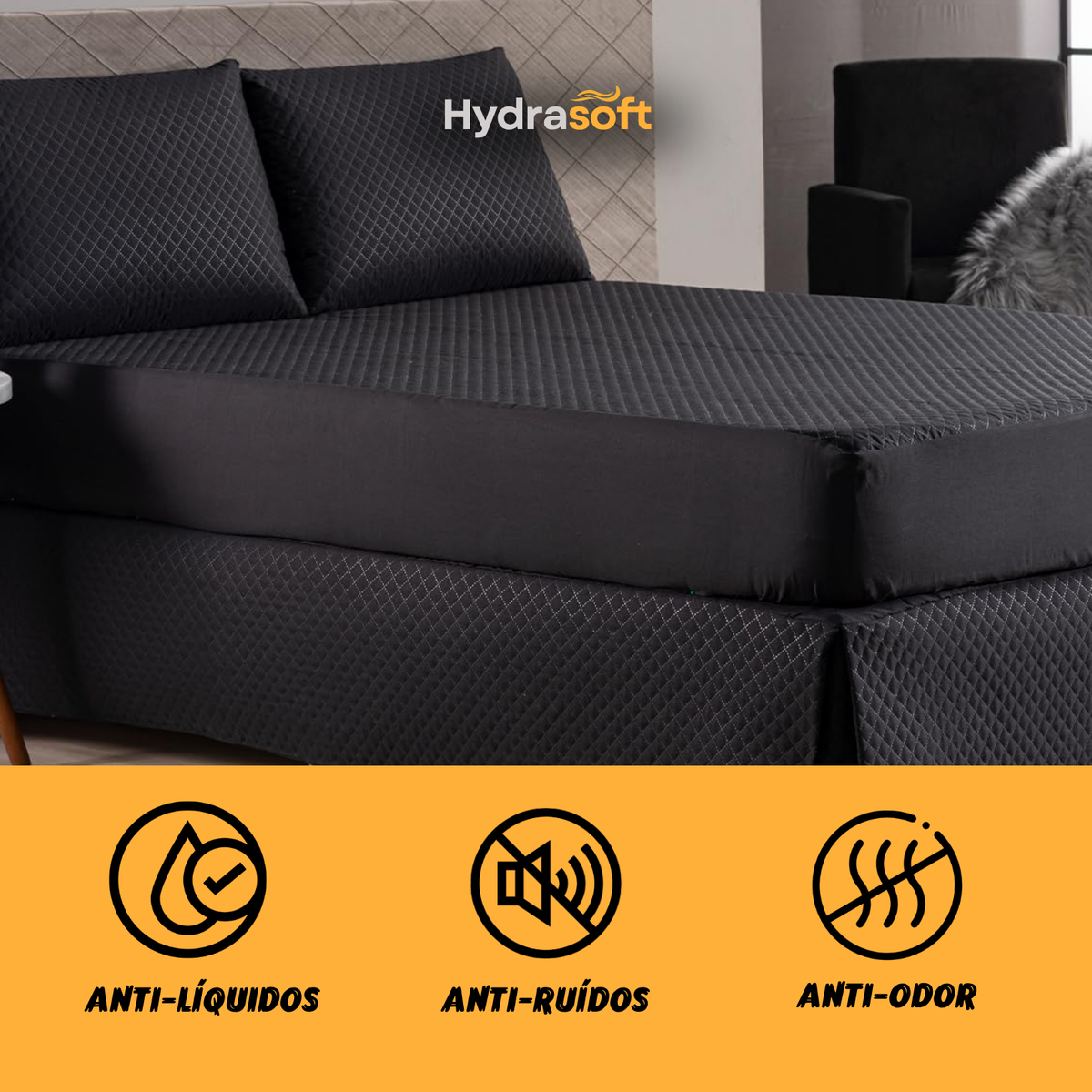 Hydra Soft™ [COMPRE 1, LEVE 3] - Jogo de Cama Impermeável Premium – Capa + 2 Fronhas