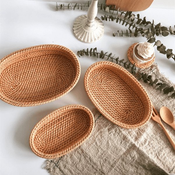 Cesto Artesanal em Rattan Manila