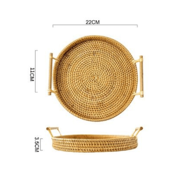 Bandeja Artesanal em  Rattan Dhaka