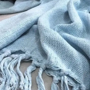 Manta Cobre Colcha Cama Sofá Peseira Algodão Com Franja Cartier