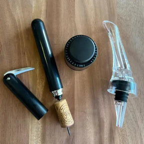 Kit Degustação Vinhos -Compre Aerador e Rolha a Vácuo e Ganhe o Saca-rolhas Pneumático