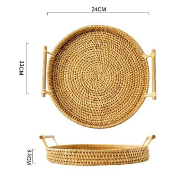 Bandeja Artesanal em  Rattan Dhaka