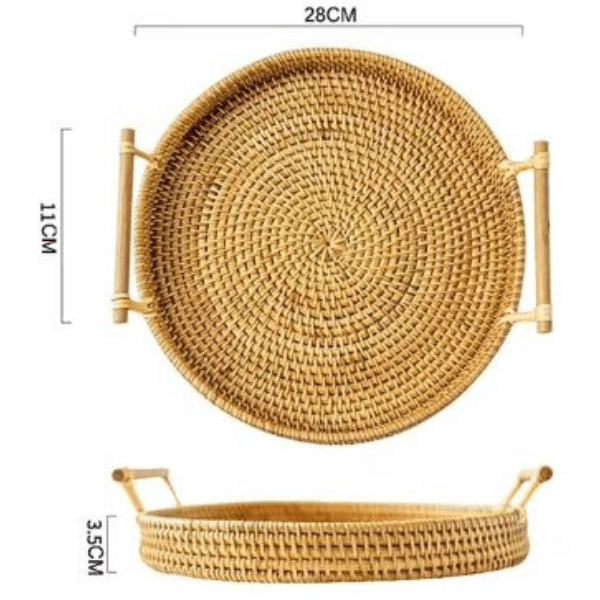 Bandeja Artesanal em  Rattan Dhaka