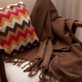 Manta Cobre Colcha Cama Sofá Peseira Algodão Com Franja Cartier