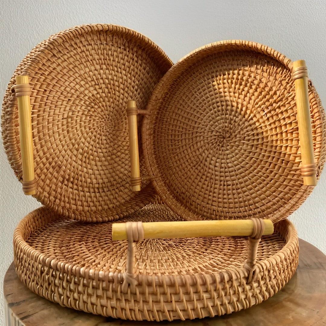 Bandeja Artesanal em  Rattan Dhaka