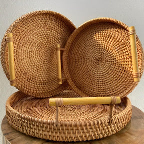 Bandeja Artesanal em  Rattan Dhaka