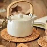 Suporte para Mesa Artesanal em Rattan de 6 peças + Suporte