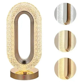 Luminária Mesa LED Cristal Luxo 3 Tons Touch