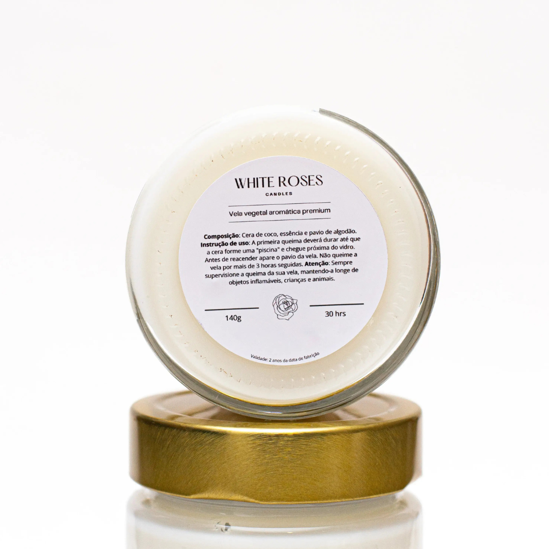 Vela Aromática Baunilha White Roses Candles  - 140g