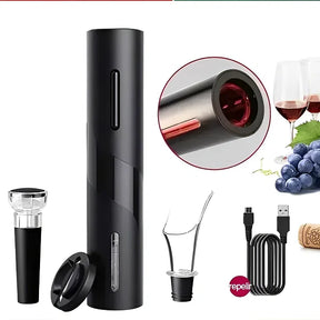 Kit Abridor de vinhos Elétrico com Carregamento por USB