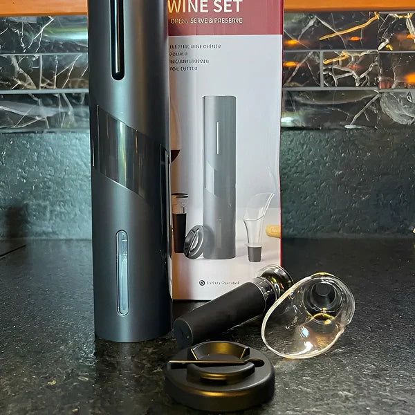 Kit Abridor de vinhos Elétrico com Carregamento por USB