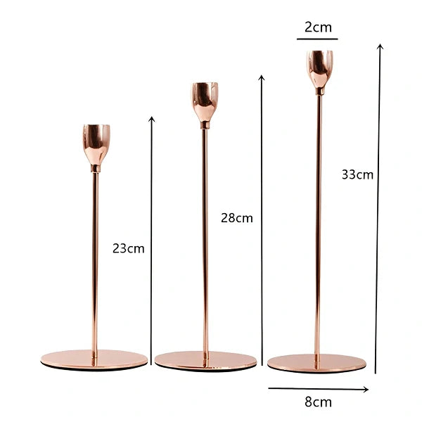 Conjunto Castiçal Minimalista Chartres de 3 peças