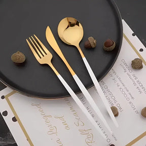 Jogo Talher Vermont Luxo Branco 24 peças