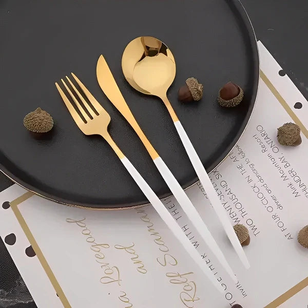 Jogo Talher Vermont Luxo Branco 24 peças