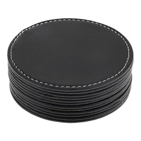 Jogo suporte para Copos Couro Sintético 6 peças Dupla Face