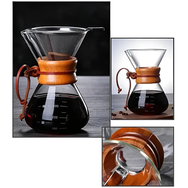 Cafeteira Borossilicato com Coador Alumínio CooffeLux