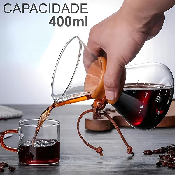 Cafeteira Borossilicato com Coador Alumínio CooffeLux