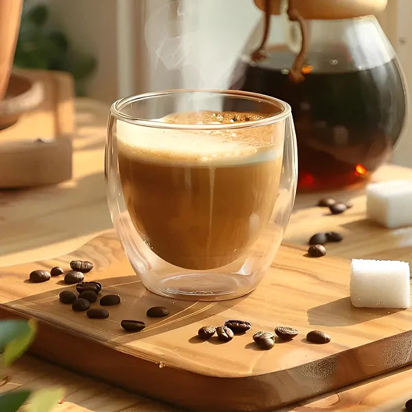 Jogo Xícara  De Café Duplo Isolamento Térmico 6 peças